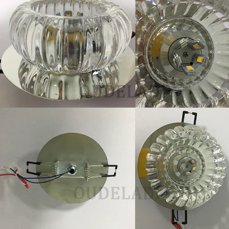 Axya LED Crystal Flush Mount Ceiling Lights: Modern Aisle Corridor Bedroom Living Room Lamps