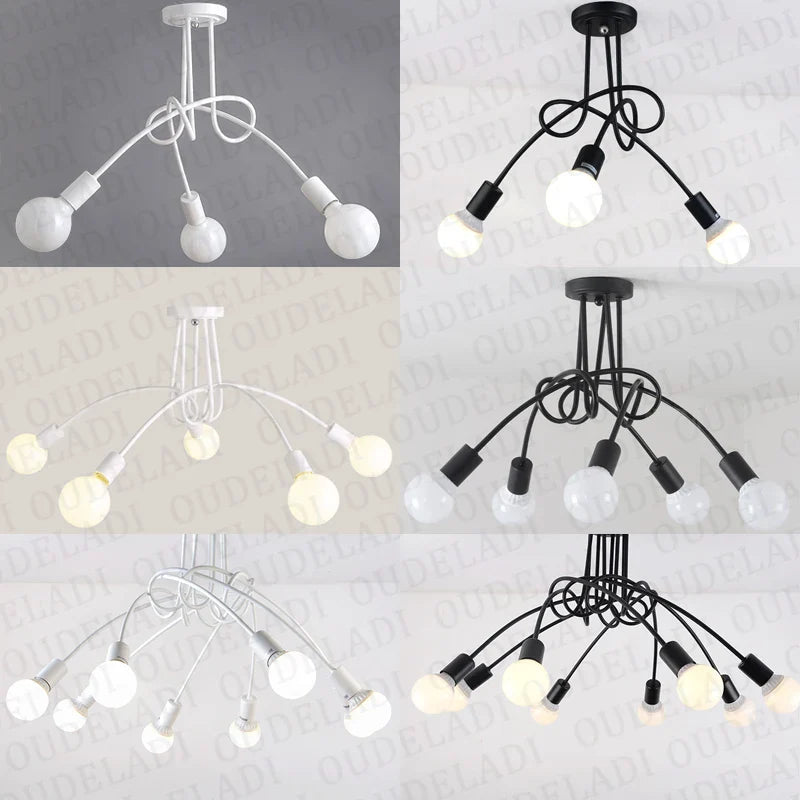 Axya Modern Wrought Iron LED Ceiling Light for Living Room Decor