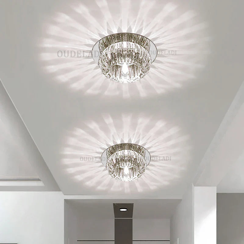 Axya LED Crystal Flush Mount Ceiling Lights: Modern Aisle Corridor Bedroom Living Room Lamps