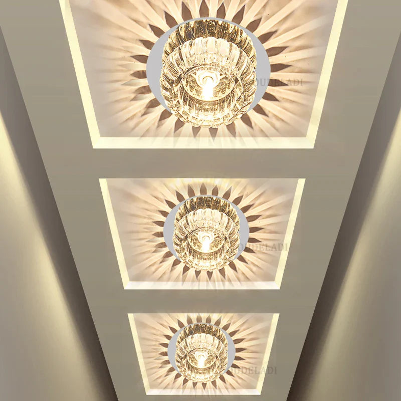 Axya LED Crystal Flush Mount Ceiling Lights: Modern Aisle Corridor Bedroom Living Room Lamps