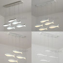 Axya Fish Shape LED Chandelier Ceiling Light for Home with White Acrylic Panels.