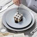 Axyaa Grey Embossed Stoneware Tableware Set for 4/8/12 Pieces