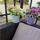 Axyaa Metal Hanging Planter Basket Flower Pots Vase with Drainage Hole