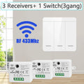 Axyaa Wireless RF433 Module Remote Control Light Switch 1/2/3 Gang Wall Switch