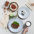 Axyaa Grey Embossed Stoneware Tableware Set for 4/8/12 Pieces
