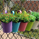 Axyaa Metal Hanging Planter Basket Flower Pots Vase with Drainage Hole