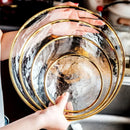 Axya Glass Plate Bowl Set: Nordic Design, Steak & Salad Plates, Transparent Color, Creative Tray