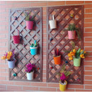 Axyaa Metal Hanging Planter Basket Flower Pots Vase with Drainage Hole