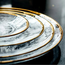 Axya Glass Plate Bowl Set: Nordic Design, Steak & Salad Plates, Transparent Color, Creative Tray