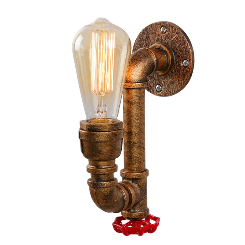 Axyaa Vintage Industrial Water Pipe Wall Light Sconce