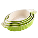 Axyaa 4-Piece Oval Baking Dish Set with Ceramic Handles - Ideal for Lasagne, Pie, Casserole
