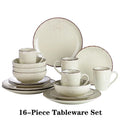 Axyaa Stoneware Ceramic Dinnerware Set: Plates, Bowls, Mugs - 16/32/48 Pieces