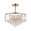 Axyaa Vienna 3-Light Crystal Flush Ceiling Light – Antique Brass Elegance