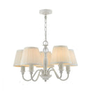 Axyaa Ellis 5-Light Chandelier – Elegant Ivory Ceiling Lighting with Shades