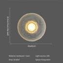Axya Wabi-Sabi Wind Designer Round Wall Lamp: Transparent Bedroom Atmosphere Light